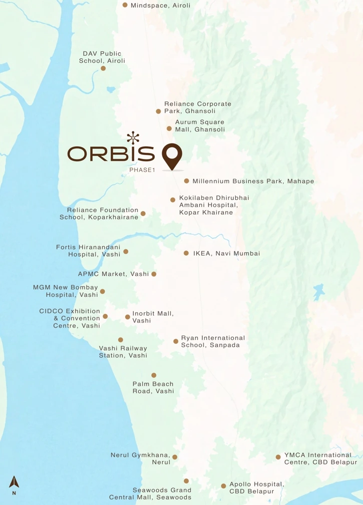 Tata Orbis Ghansoli Strategic Location & Connectivity Map